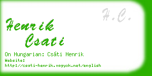 henrik csati business card